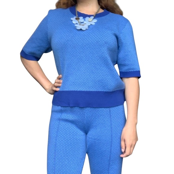 Simons Blue Knit Flare set   Pants & Top Set   Small - Picture 4 of 13